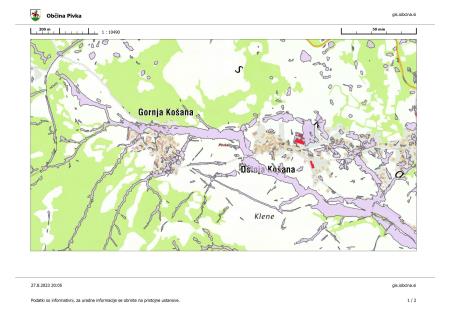 Poplavna karta Gornja Košana in Dolnja Košana